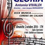 CONCERT ECCE MUSICA GLORIA DE VIVALDI 2 OCTOBRE 2016